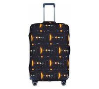 HKHLHLH Solar System Jupiter Saturn stampa elastica valigia copertura con stampa laterale cerniere invisibili protegge i bagagli da polvere graffi, bianco, XL