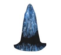 HKHLHLH Starry Night Sky Witch Vampire Wizard Costume Capo con cappuccio per adolescenti ballo in maschera Halloween Party Cosplay