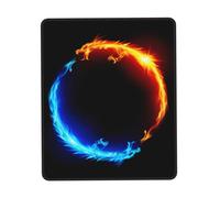 HKHLHLH Tappetino per mouse con drago di fuoco e ghiaccio con bordo cucito, tappetino per mouse con base in gomma antiscivolo, tappetini per mouse per laptop