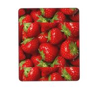HKHLHLH Tappetino per mouse con frutto rosso fragola con bordo cucito, tappetino per mouse per computer con base in gomma antiscivolo, tappetini per mouse per laptop