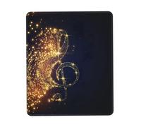 HKHLHLH Tappetino per mouse con nota musicale dorata con stella caduta lucida con bordo cucito, tappetino per mouse per computer con base in gomma antiscivolo, tappetini per mouse per laptop