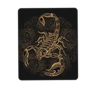 HKHLHLH Tappetino per mouse con scorpione dorato con bordo cucito, tappetino per mouse per computer con base in gomma antiscivolo, tappetini per mouse per laptop