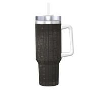 HKHLHLH Tazza da viaggio in acciaio inox con motivo geroglifico dell'antico Egitto Prinitng, tazza da caffè da viaggio, con manico e coperchio, a prova di perdite, riutilizzabile