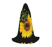 HKHLHLH Weed With Sunflower Witch Vampire Wizard Costume Capo con cappuccio per adolescenti ballo in maschera Halloween Party Cosplay