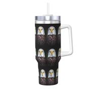 HKHLHLH White Head Eagle Prinitng - Tazza da viaggio in acciaio inox, con manico e coperchio, a prova di perdite, riutilizzabile