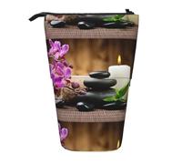 HKHLHLH Zen Stone - Astuccio portapenne telescopico con supporto verticale, per cosmetici, per ragazze, ragazzi e studenti, Nero , Taglia unica, Organizer per borse