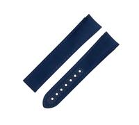 HKIDKK 20mm Linea Blu Ad Alta Densità Nylon Pelle Di Vacchetta Cinturini Per Omega Cinturino Per AT150 Seamaster 300 Planet Ocean De Ville Speedmaster Curvo Fine Cinturino, 20MM