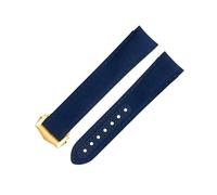 HKIDKK 20mm Linea Blu Ad Alta Densità Nylon Pelle Di Vacchetta Cinturini Per Omega Cinturino Per AT150 Seamaster 300 Planet Ocean De Ville Speedmaster Curvo Fine Cinturino, 20MM