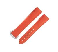 HKIDKK 20mm nuovo arancione ad alta densità nylon vacchetta cinturini per Omega cinturino per AT150 Seamaster 300 Planet Ocean De Ville Speedmaster curvo End Watch Band, 20MM