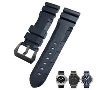 HKIDKK 24mm 26mm Natura Gomma Cinturino Fit per Panerai PAM Silicone Rosso Blu Cinturino Impermeabile Bracciali Strumenti, 26mm, Agata