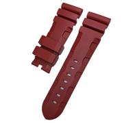 HKIDKK 24mm 26mm Natura Gomma Cinturino Fit per Panerai PAM Silicone Rosso Blu Cinturino Impermeabile Bracciali Strumenti, 24mm, Agata