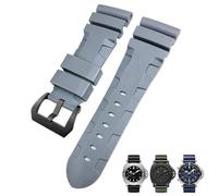 HKIDKK 24mm 26mm Natura Gomma Cinturino Fit per Panerai PAM Silicone Rosso Blu Cinturino Impermeabile Bracciali Strumenti, 24mm, Agata