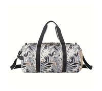 HKIDKK 55L Fitness Gym Bag Zaino da Viaggio Donne Spalla Outdoor Yoga Bag Formazione Foglia Stampa Borsa Crossbody Dry Wet Weekender Duffel, Grigio, Taglia unica, Artigianale