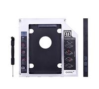 HKIDKK Alluminio Secondo HDD Caddy 9.5mm SATA 3.0 per 2.5 "2tb SSD Caso HDD Enclosure con LED per Laptop CD-ROM DVD-ROM