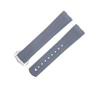 HKIDKK Cinturino da 20 mm FKM Fluorous Gomma Curva Fine Per Omega Seamaster 300 Diving Fibbia Pieghevole In Acciaio Cinturino Di Ricambio, 20MM, Agata