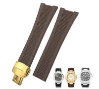 HKIDKK Cinturino in gomma in silicone per Patek Philippe PP 5711 5712G Nautilus Wristband 25mm Nero Blu Marrone Cinturino Sportivo Uomo, 25mm, Agata