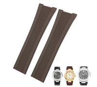 HKIDKK Cinturino in gomma in silicone per Patek Philippe PP 5711 5712G Nautilus Wristband 25mm Nero Blu Marrone Cinturino Sportivo Uomo, 25mm, Agata
