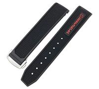 HKIDKK Cinturino in gomma per orologio Omega Speedmaster 20 mm 22 mm fibbia deployante in acciaio inox, 22mm, Agata