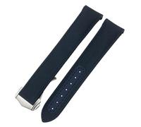 HKIDKK Cinturino in tessuto di nylon ad alta densità con fibbia deployante da 20 mm 21 mm per Omega Aqua TERRA 150 Seamaster 007 Moonwatch 19 mm cinturino blu, 21mm