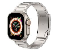 HKIDKK Cinturino in titanio cinturino per Apple Watch 49mm 45mm 44mm 42mm IWatch Ultra2 Ultra SE 2 SE Series 9 8 7 6 5 4 3 2 1, cinturino di ricambio in titanio con chiusura pieghevole(Titanium)