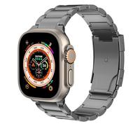 HKIDKK Cinturino in titanio cinturino per Apple Watch 49mm 45mm 44mm 42mm IWatch Ultra2 Ultra SE 2 SE Series 9 8 7 6 5 4 3 2 1, cinturino di ricambio in titanio con chiusura pieghevole(Gray)