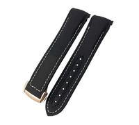 HKIDKK Cinturino per orologio da 20 mm 21 mm 22 mm per Omega 300 SEAMASTER 600 PLANET OCEAN Cinturino Fibbia Pieghevole Nylon Silicone Fluorine Rubber Cinturini, 22mm