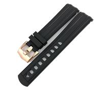 HKIDKK Fluorous Cinturino in Gomma di Silicone 19mm 20mm 21mm Adatto per Omega Seamaster 300 Impermeabile Cinturino Strumenti, 21mm