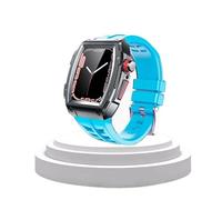 HKIDKK Modification Kit Cinturino per Apple Watch 7 44mm 45mm Lusso Cinturino in gomma in acciaio inox per iWatch Serie 6 SE 5 4, 45 mm, Agata