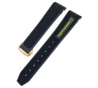 HKIDKK Per Omega 326 Cinturino 300 Nero Sport Bracciale Gomma Silicone Morbido Cinturino 19mm 21mm 20mm Cinturini, 18mm