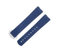 HKIDKK Per Omega Cinturino 20mm FKM Fluorous Gomma Curva Fine Per Seamaster 300 Diving Fibbia Pieghevole Acciaio Cinturini di Ricambio, 20MM, Agata