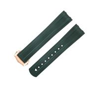 HKIDKK Per Omega Cinturino 20mm FKM Fluorous Gomma Curva Fine Per Seamaster 300 Diving Fibbia Pieghevole Acciaio Cinturini di Ricambio, 20MM, Agata