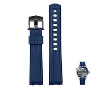 HKIDKK Per Omega Seamaster 300 universo 007 Curvo Fine Fluorous Gomma silicone cinturino 20mm 22mm Orologio Morbido cinturino Uomo Sostituzione, 20mm