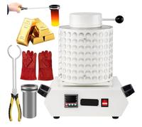 hKjPlvf 1500W Electric Gold Melting Oven,1KG/2KG/3KG Capacity, 1150℃ /2102℉ Automatic Digital Melting Oven, Metal Melting Oven for Casting, Refining Gold, Silver, Tin, Aluminum,White-3kg