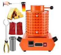 hKjPlvf 1500W Electric Gold Melting Oven,1KG/2KG/3KG Capacity, 1150℃ /2102℉ Automatic Digital Melting Oven, Metal Melting Oven for Casting, Refining Gold, Silver, Tin, Aluminum,Orange-3kg