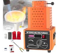hKjPlvf Electric Oven for Gold 5000W, Digital Metal Melting Machine 1600°C/2912℉,with 1/2/3KG Graphite Crucible, Melting Time 3-5 Minutes, Melting Oven for Silver, Gold, Copper, Aluminium,Orange-3kg