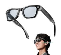 hKjPlvf Fashion AI Camera Smart Glasses IP65 Waterproof Bluetooth Call Playing Music Smart Glasses Identify Pictures Use ChatGPT, for Travel Meeting Business,B