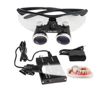 hKjPlvf Lente d'Ingrandimento Dentale, 3.5X Dental Magnifier Dental Lab Medical Loupes Binoculars Magnifier Surgical Magnifying Glass Loupe with 5W LED Head Light,Working Distance: 320-420mm,Black