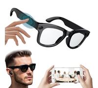 hKjPlvf Occhiali Intelligenti ai con Fotocamera | Controllo vocale | Bluetooth 5.3 | Wi-Fi 4.0 | Cancellazione del Rumore ENC | Musica, chiamate, traduzione, Assistente ChatGPT, per Uomo e Donna,B