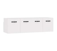 HKLGBVCR Armadio da parete, 2 pezzi, bianco, 80 x 35 x 36,5 cm | 2 scomparti per armadio, lettore multimediale e riviste, design semplice, manuale di montaggio incluso
