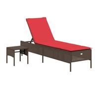 HKLGBVCR Sedia Lunga Resine Tressee Marrone con Cuscino