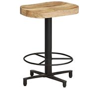 HKLGBVCR Sgabelli da bar in legno di mango massiccio, 2 pezzi, 52 cm | Base ferro polvere, legno duro tropicale, seduta stabile, design unico, grani naturali, uso quotidiano