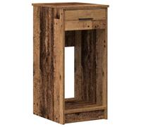 HKLGBVCR Supporto per torre di computer con cassetto vecchio in legno | Legno di ingegneria, cassetto cavi, vano aperto, superficie libri, fissaggio a parete, tavolino