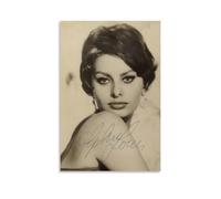 HKLOPUY Poster decorativo da parete con autografo di Sophia Loren, stampa artistica moderna su tela, poster decorativo per camera da letto, 20 x 30 cm
