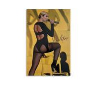 HKLOPUY Poster decorativo da parete su tela, autografato a mano, con cantante Dua Lipa, stampa artistica moderna, per camera da letto, 20 x 30 cm