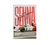 HKLOPUY Poster decorativo da parete su tela con autografo di Ayrton Senna, stampa moderna su tela, poster decorativo per camera da letto, 40 x 60 cm