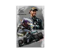 HKLOPUY Stampa artistica da parete su tela con autografo di Lewis Hamilton, Formula 1, decorazione moderna per camera da letto, 20 x 30 cm