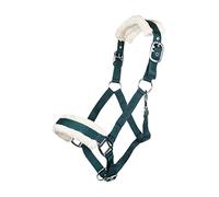 HKM 11796 Cavezza Bischofshofen, imbottitura in peluche, cavezza cavallo, verde scuro, pony