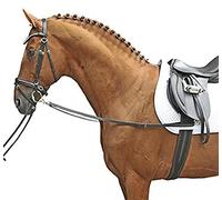 Redine inglese in pelle con guarnizioni argentati Hkm Sports Equipment