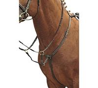 HKM 557949 pettorale con martingala, borchie colore oro, M, Nero