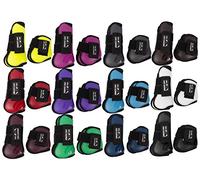 HKM 8566 - Set di 4 Ghette per Saltare, Foderate, Pony COB Full, Unisex, Equipaggiamento per Cavalli., 8566, Verde Erba/Nero, Pony